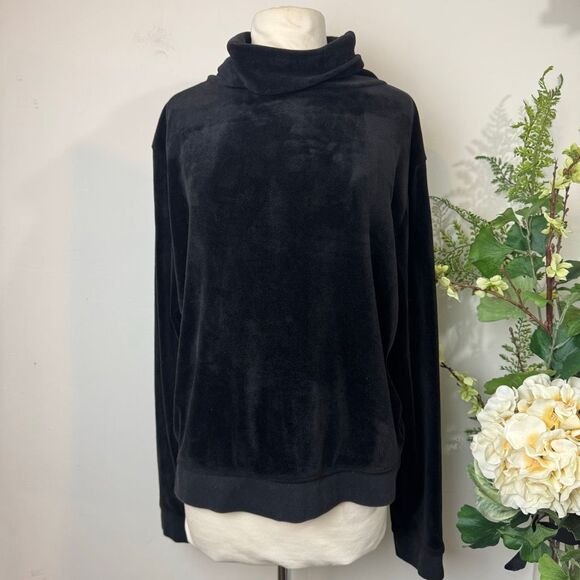 Sanctuary Black Velvet Cowl Neck Pullover | Medium | Evereve - Picture 1 of 6